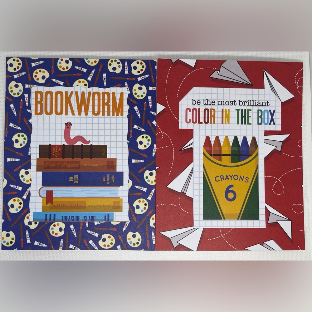 School Themed Handmade Greeting Card; set of 12